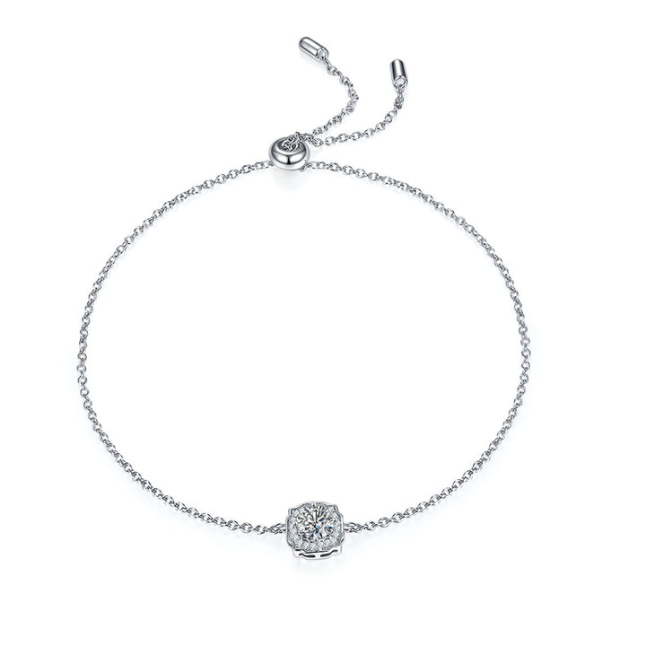 Ins Style Simple Bracelet 925 Sterling Silver Diamond Sweet Cool