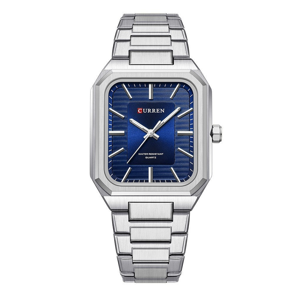 Men's Fashion Steel Band Business Square Quartz