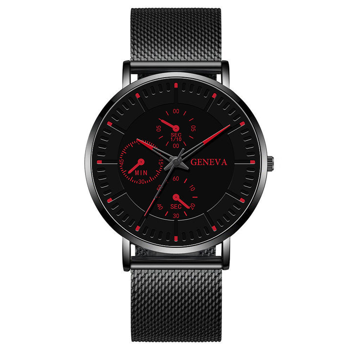 Korean Fashion Watch Men's Mesh Strap Simple