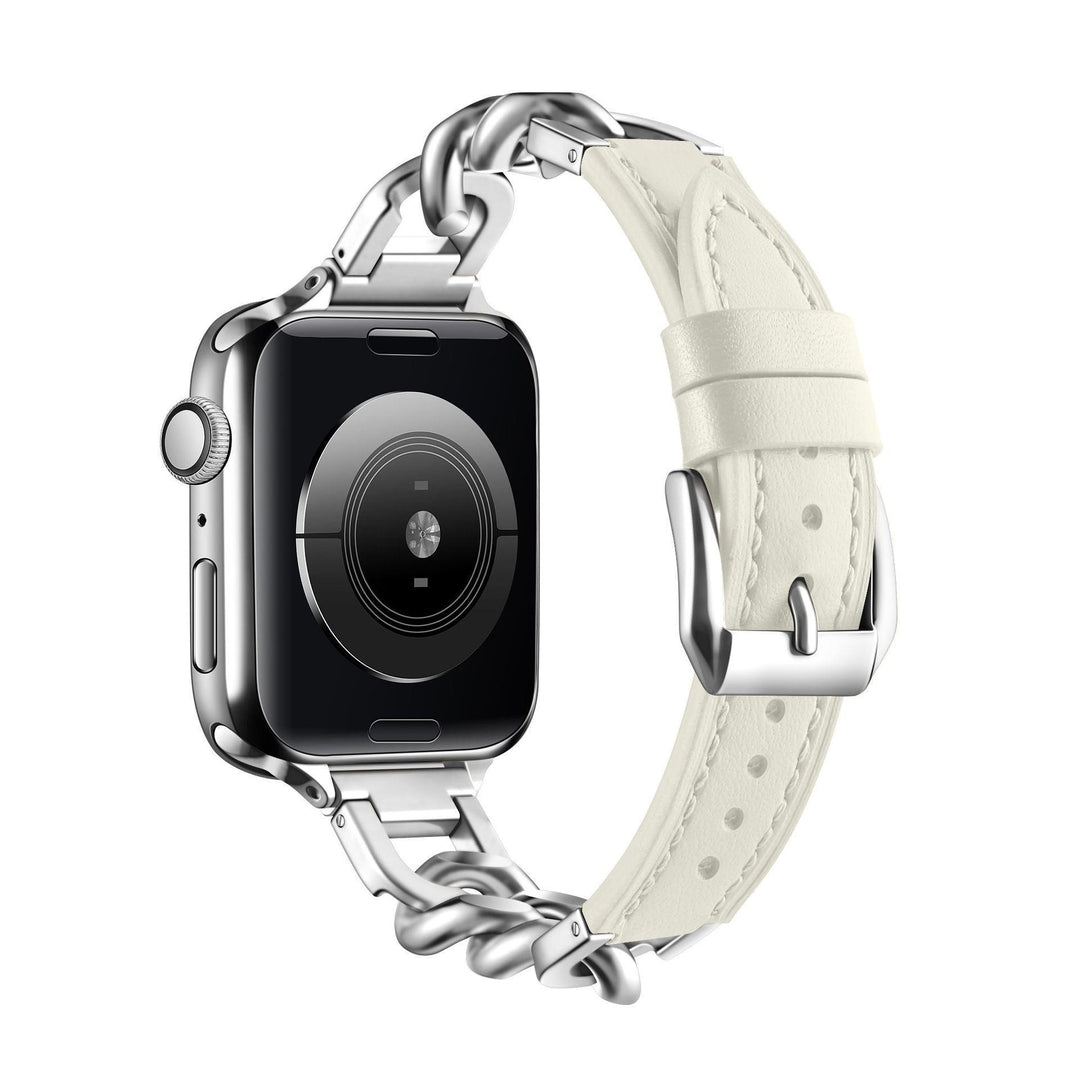 Curea Iwatch cu oțel inoxidabil din piele inox