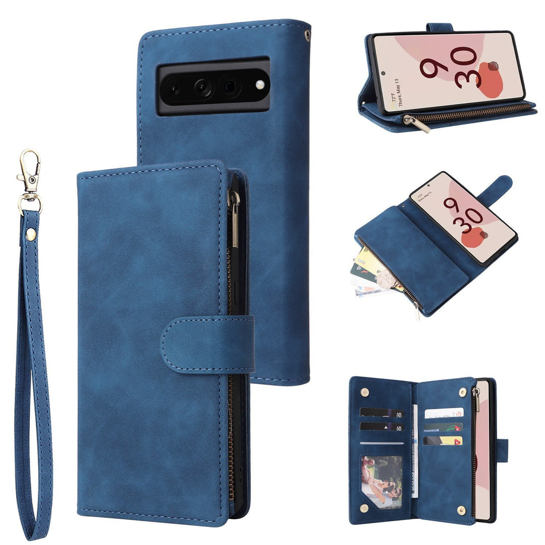 Zipper Card Flip Wallet Phone Case