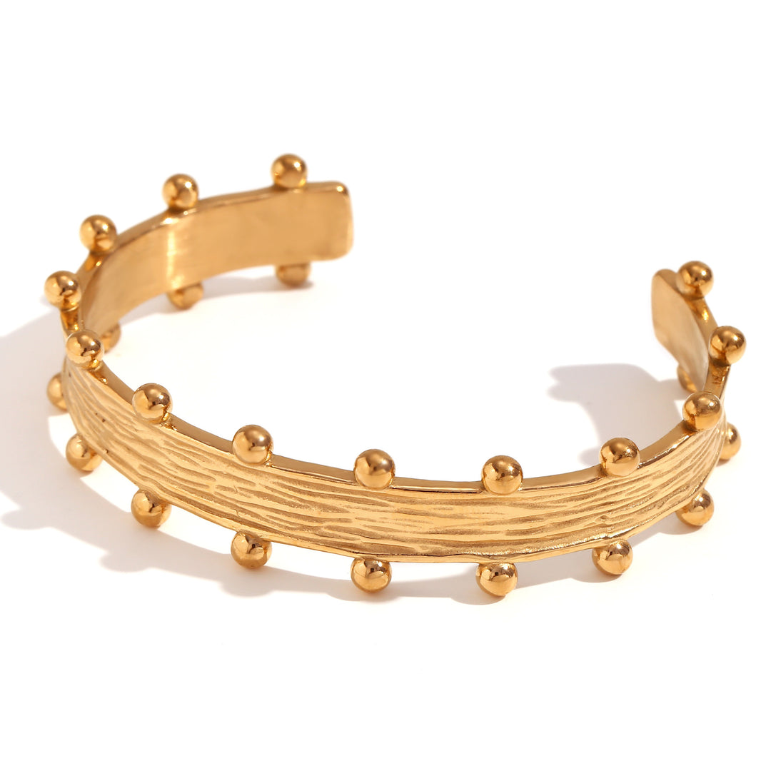 Niche Stainless Steel 18K Gold Plating Cast Brushed Bracelet