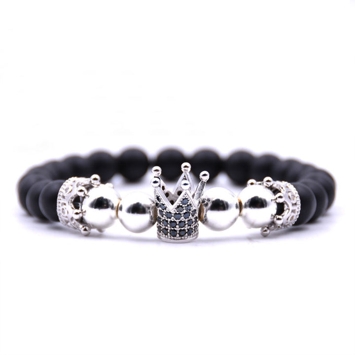 Crown volcanic stone bracelet