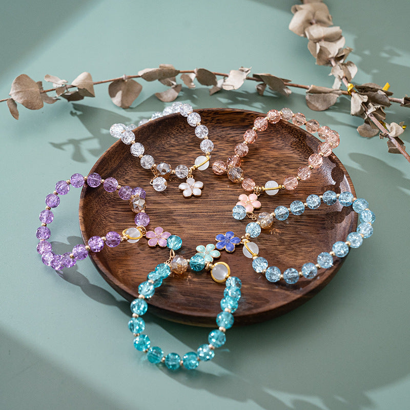 Colorful Flower Bracelet Moonstone Tassel