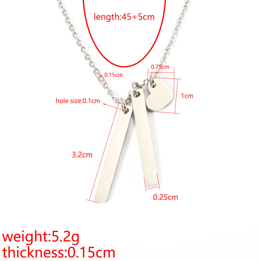 Women's Heart-shaped Long Necklace Simple Heart-shaped