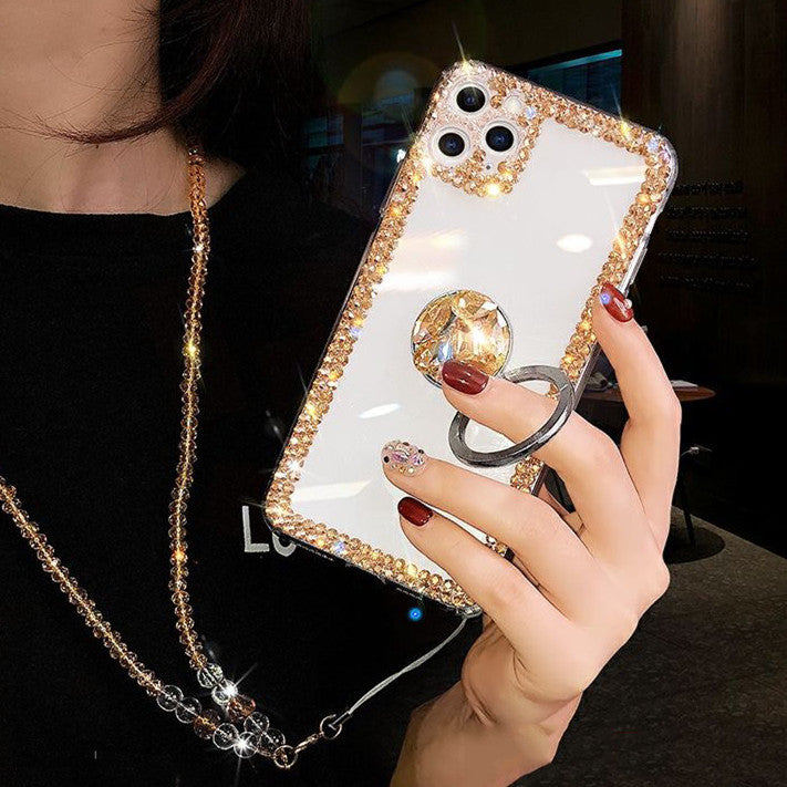 Women's Lanyard Stand With Rhinestones Phone Case