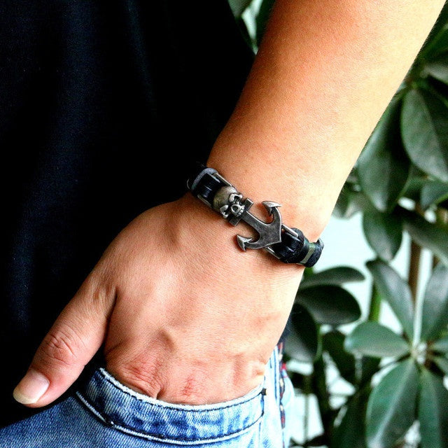 Men's leather bracelet bracelet