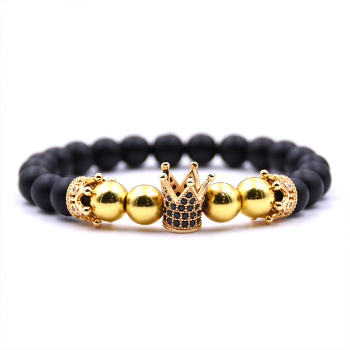 Crown volcanic stone bracelet