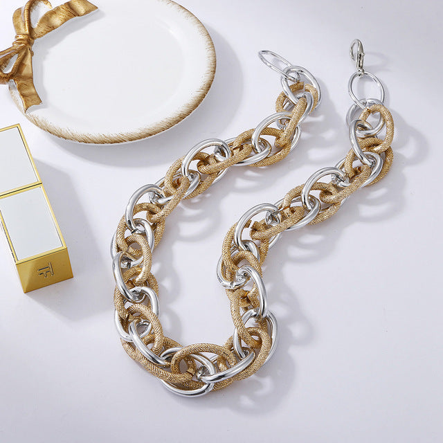 Aluminum Zipper Grinding Angle Chain Lantern Chain Women's Necklace