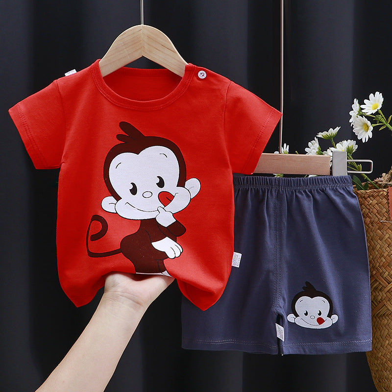 Children's Short-sleeved Suit Cotton T-shirt Baby Baby Clothes