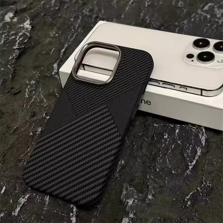 Applicable To IPhone15 Carbon Fiber Grain Magnetic Phone Case