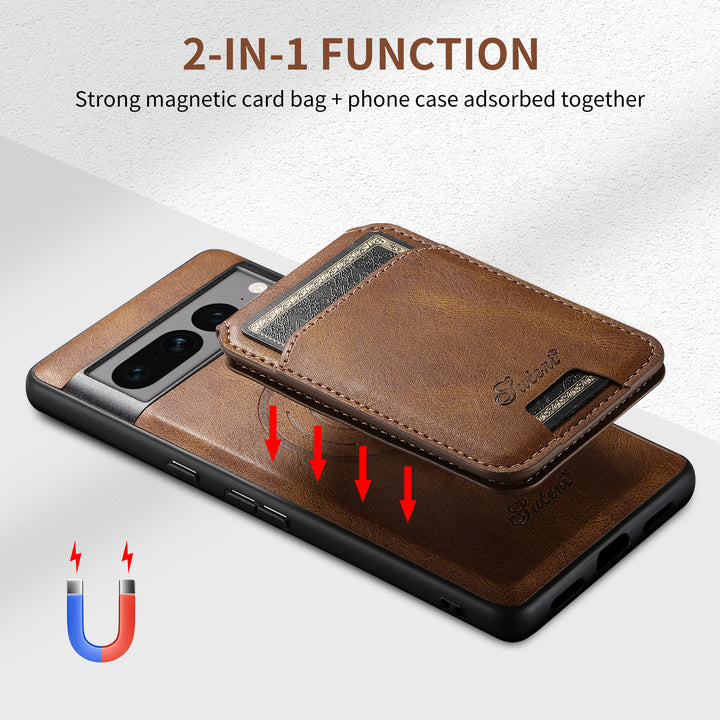 Card-inserting Leather Magnetic Phone Case