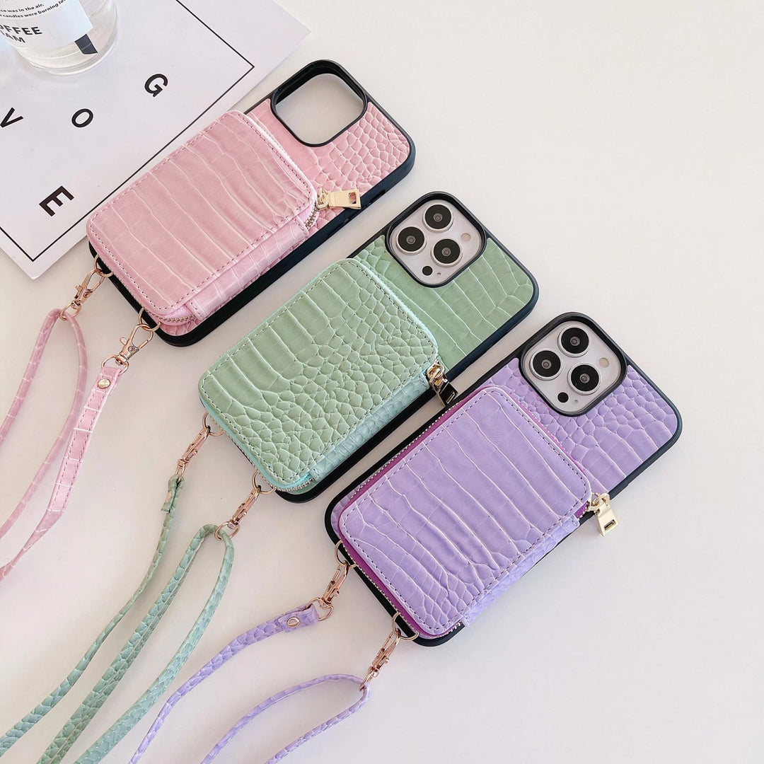 Crossbody Leather Change Zipper Bag Phone Case