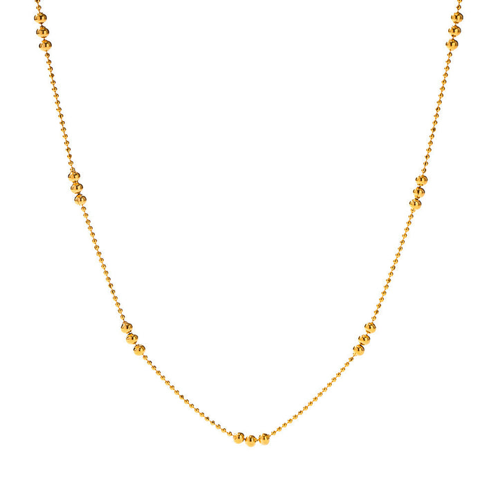 European And American High-grade 18K Gold Stainless Steel Design Versatile Ball Bead Chain Necklace