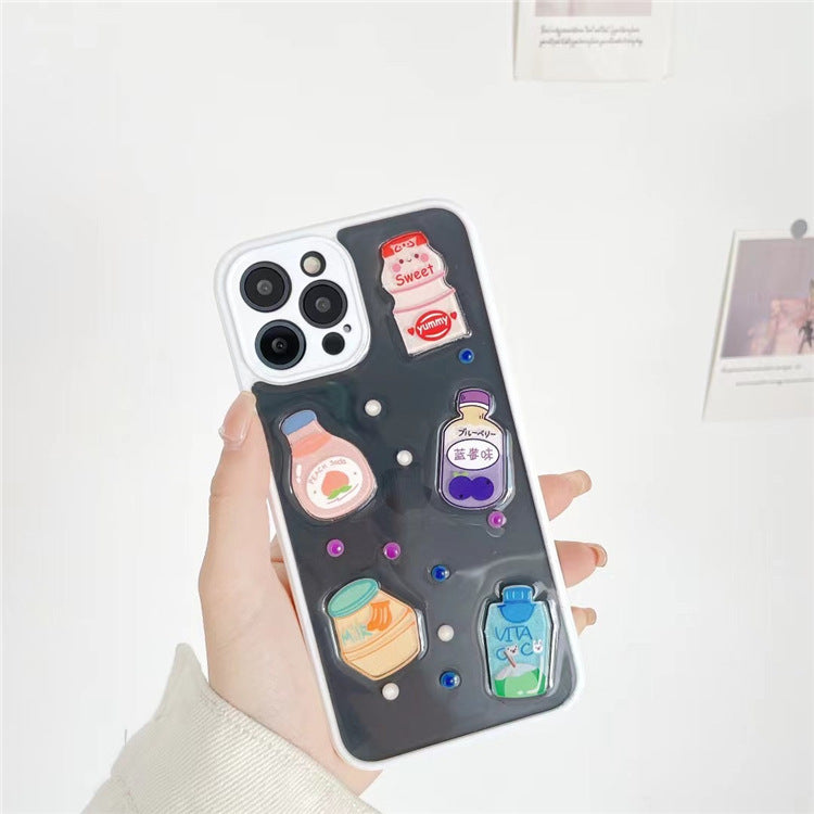 Summer Three-dimensional Beverage Mobile Phone Case All-inclusive Soft