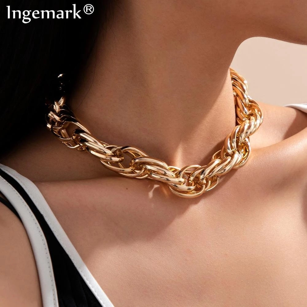 Aluminum Zipper Grinding Angle Chain Lantern Chain Women's Necklace