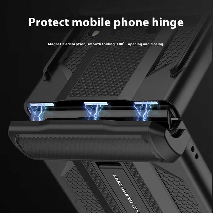 Phone Case All Wrapped Creative Foldable Screen Mech Business Drop-resistant Protective Cover