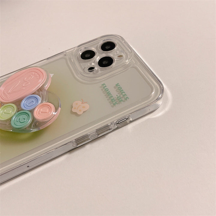 Girl's Heart Seal Holder Mobile Phone Transparent Case