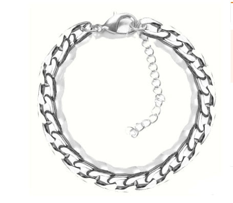 Stainless steel 3.2mmNK flattening bracelet European and American men's titanium steel jewelry