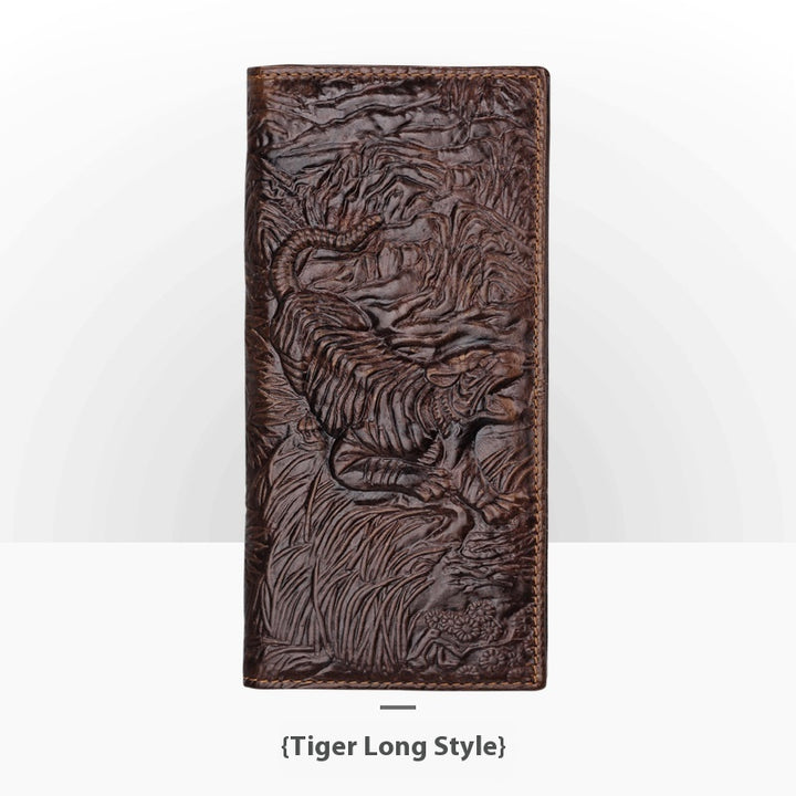 Personalized Retro Handmade Embossed Leather Wallet For Man