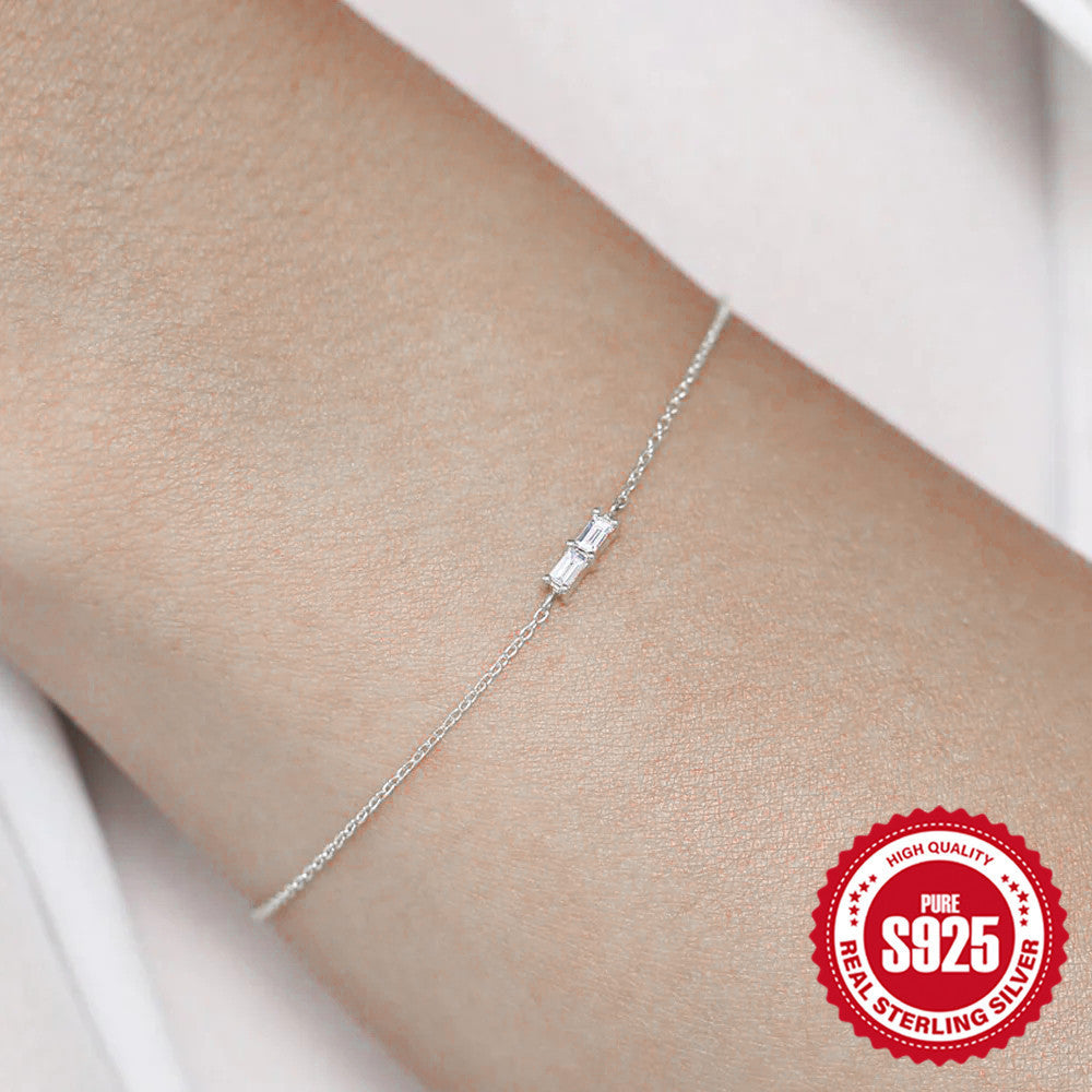 S925 Sterling Silver Women Brățară Micro -Zircon Inlaid Simple