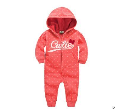 Copiii Onesies Haine de toamnă și iarnă pentru bebeluși Plus Catvet Hood cu mâneci lungi Romper Romper Îmbrăcăminte pentru copii