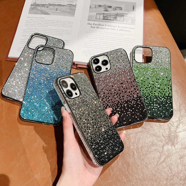 Gradient Edge Diamond Phone Case Starry Sky Rhinestone