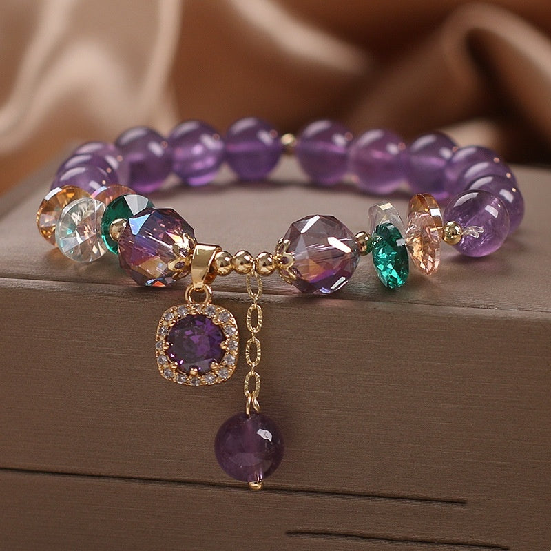 Internet Celebrity Special-interest Design Natural Amethyst Bracelet