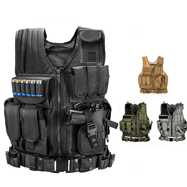 Vestă tactică de combatere militară de armură a armatei de armată Molle Airsoft Plate Carrier vestă de vânătoare în aer liber pescuit CS de antrenament