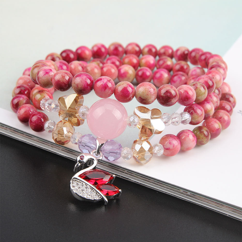 Women's agate crystal multilayer bracelet