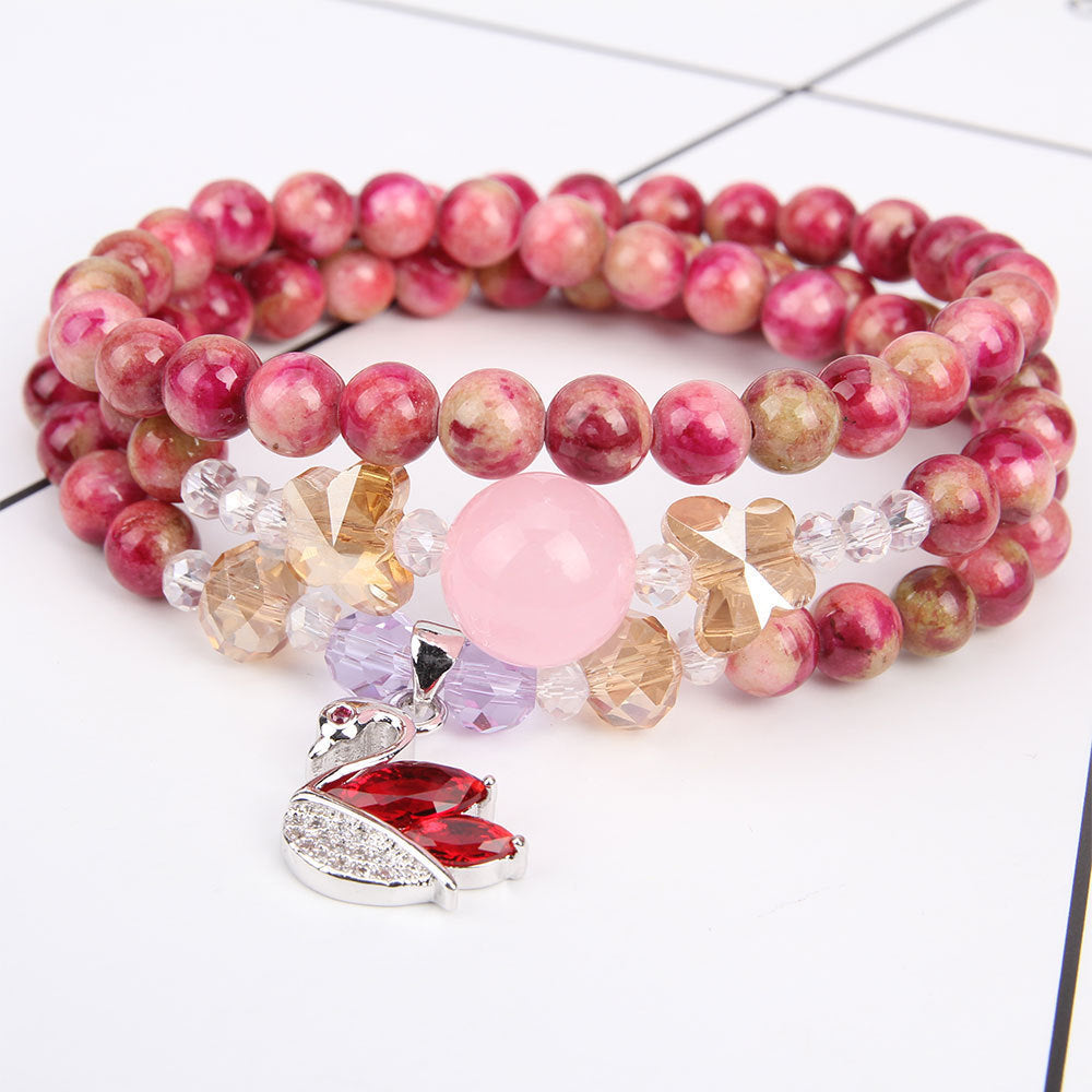 Women's agate crystal multilayer bracelet