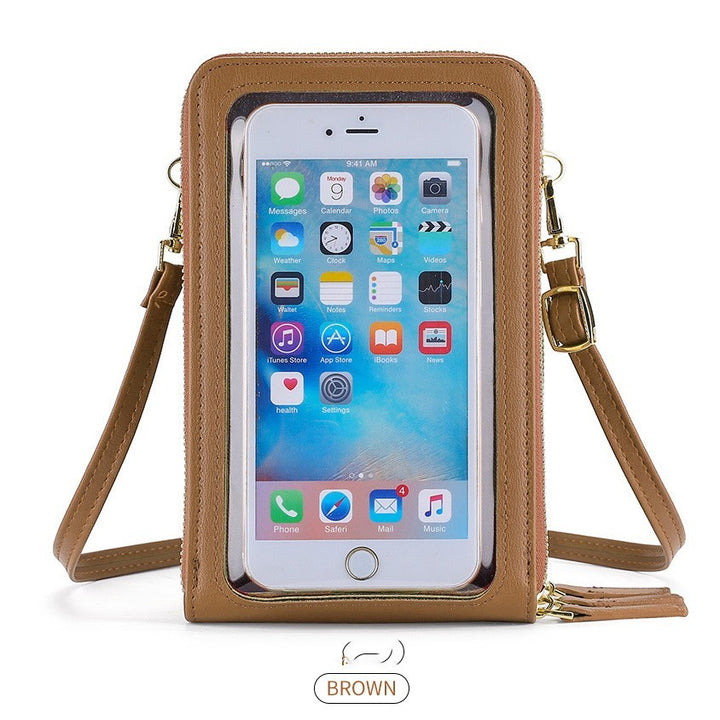 Korean Version Large Capacity Transparent Window Mobile Phone Bag