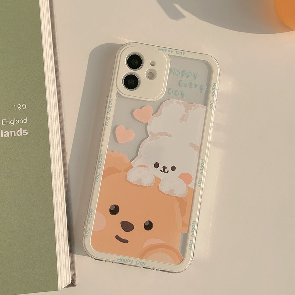 Cartoon Cute Rabbit Bear All-inclusive Soft Phone Case