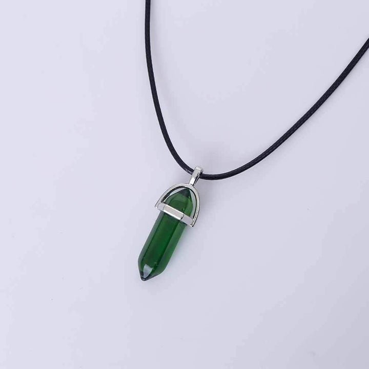 Jewelry Alien blasting necklace hex pendant necklace two pointed natural stone necklace Korean version of the source