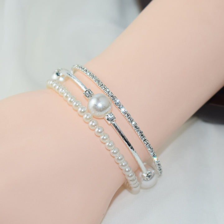 Simple Pearl Rhinestone Bracelet For Women