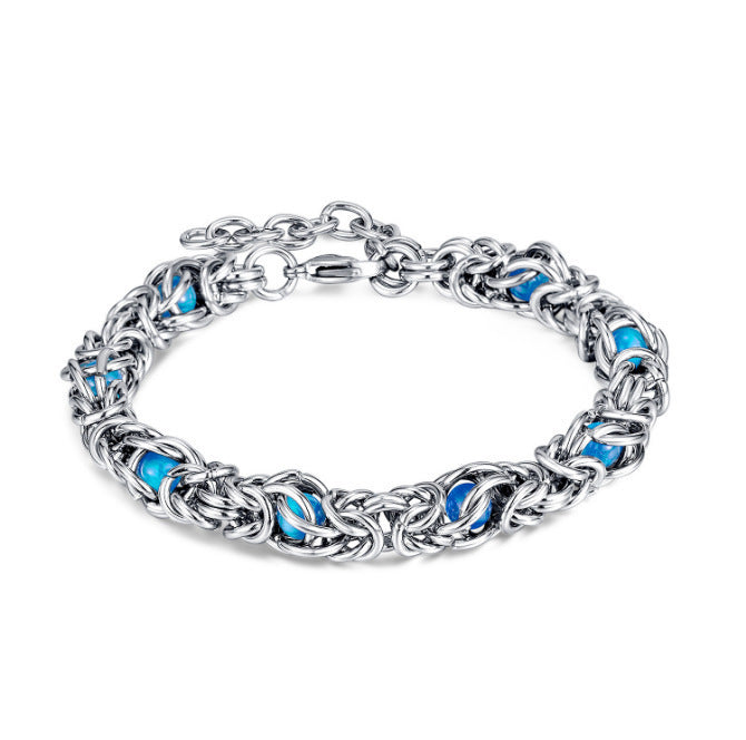 Klein Blue Beads Advanced Design Heavy Metal New Bracelet For Women