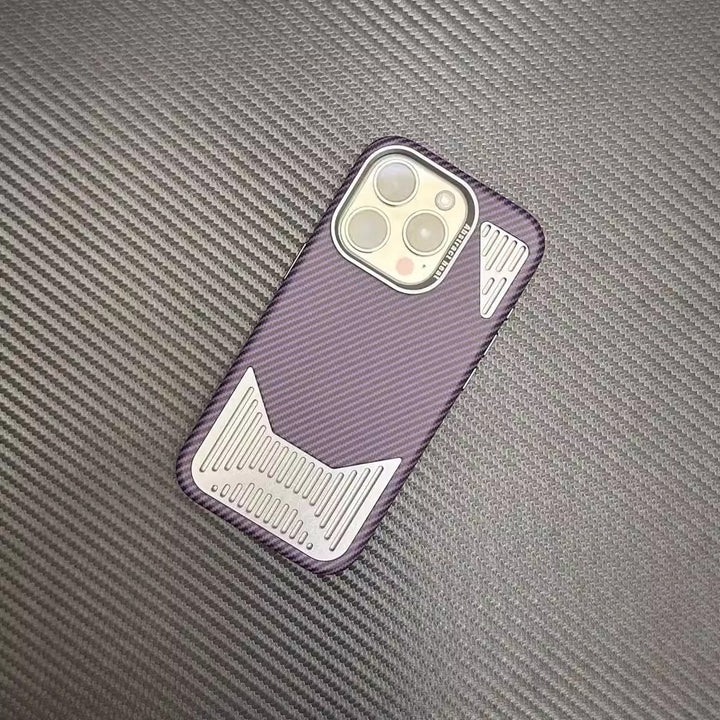 Carbon Fiber Pattern Phone Case Magnetic Drop-resistant Protective Cover