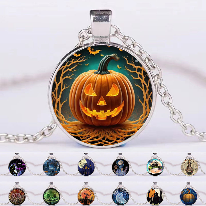 Halloween rotund rotund dovleac bat colier bărbați și femei personalitate claviculă colier accesorii bijuterii de modă