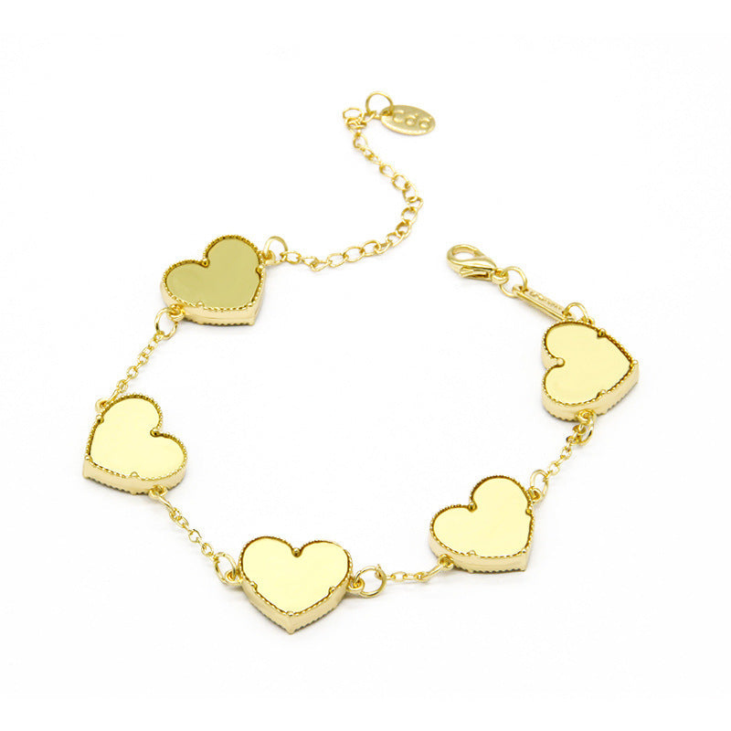 Double Sided Butterfly Heart Bracelet Fashion Bracelet