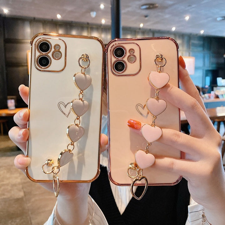 Electroplated Heart-shaped Mobile Phone Shell