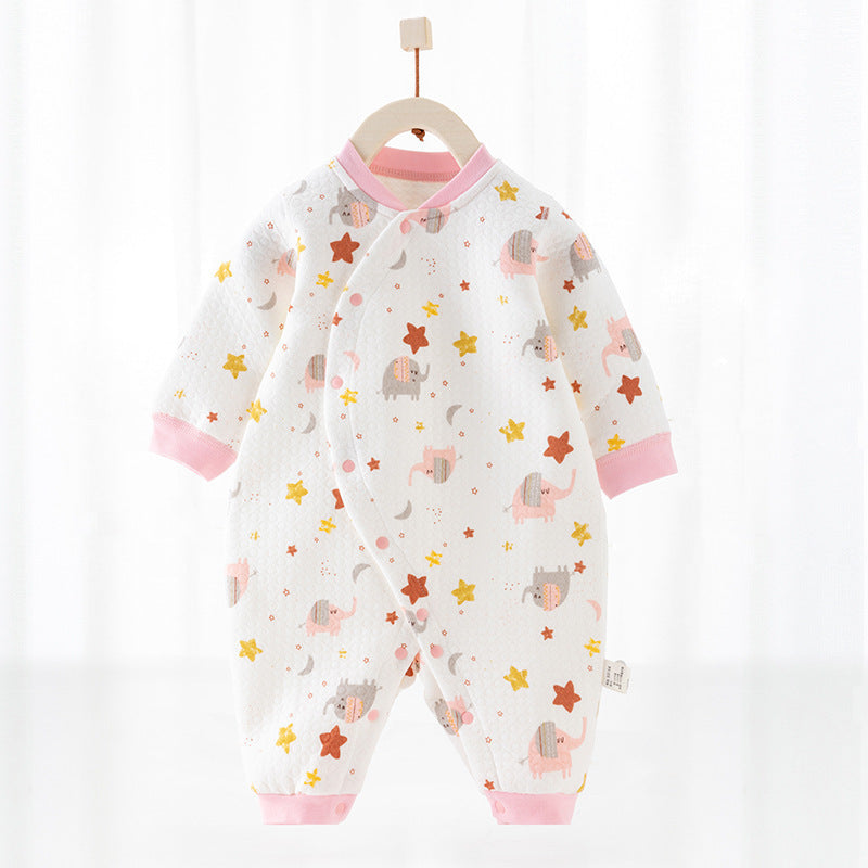 Cotton Thermal Clip Silk Onesie Newborn Climbing Baby Clothes