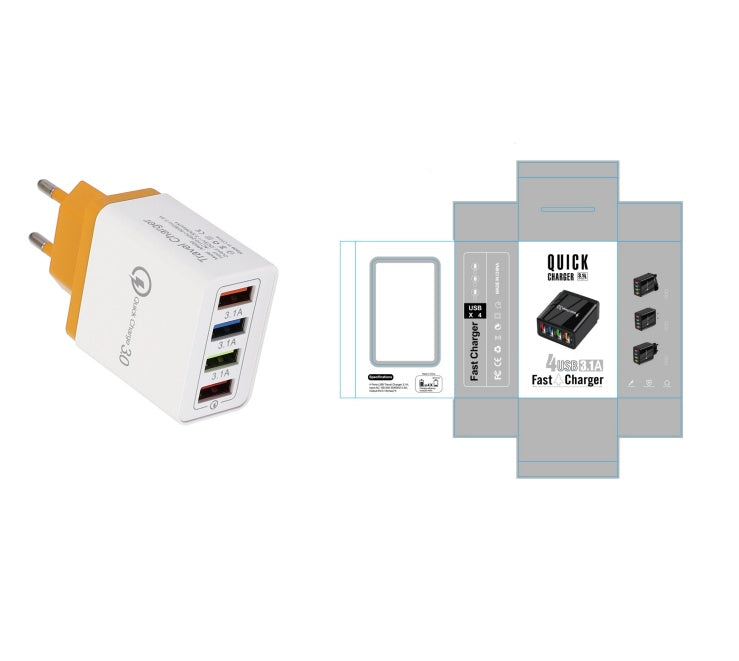 Încărcător USB Quick Charge 3.0 4 Adaptor pentru telefon pentru tabletă Portabil Portabil Mobile încărcător rapid