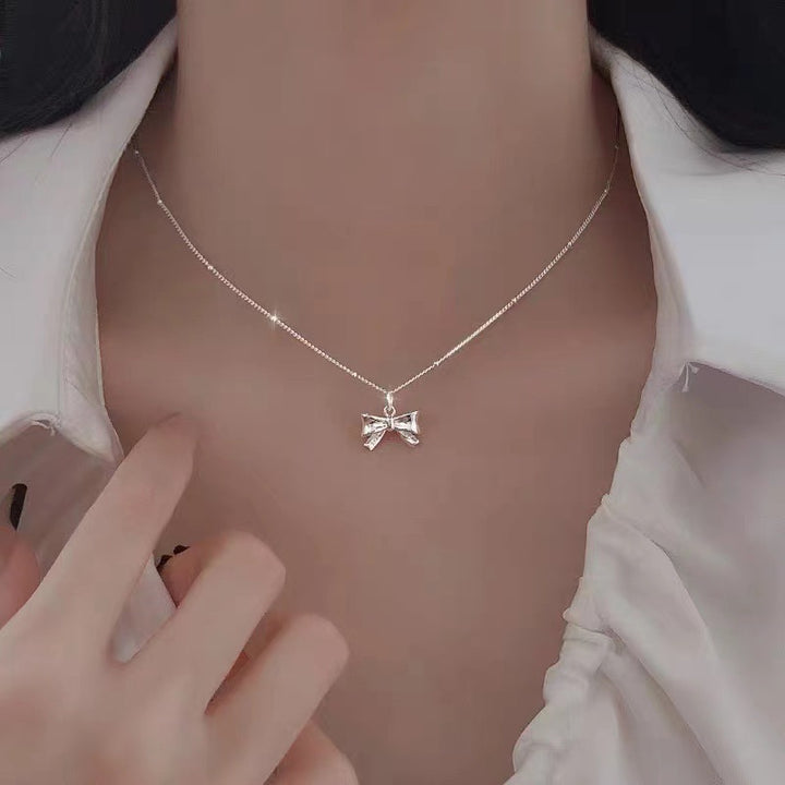 Women's Simple Sweet Bow Temperamental Minority Design High-end Clavicle Necklace