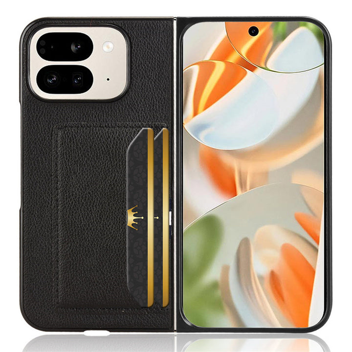 Ecran pliabil Telefon Introduceți card Lychee Pattern Cover de protecție