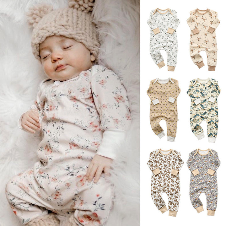 Infant Print One Piece Collar Cotton Comfort Romper