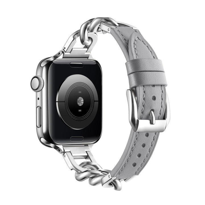 Curea Iwatch cu oțel inoxidabil din piele inox