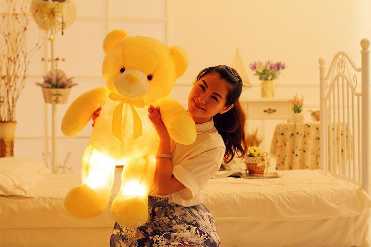 Creative Light Up Teddy Ursuleți umplute Plușă jucărie de pluș colorat de Crăciun strălucitor pentru copii pernă pentru copii