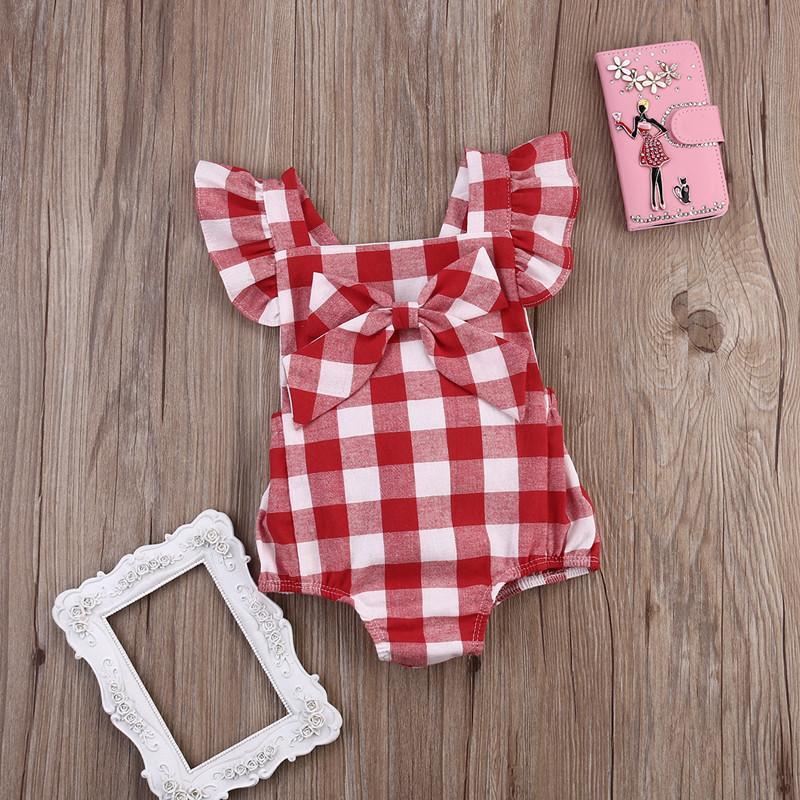 Red Plaid Set Bow Red Plaid Rochie din două piese Costum