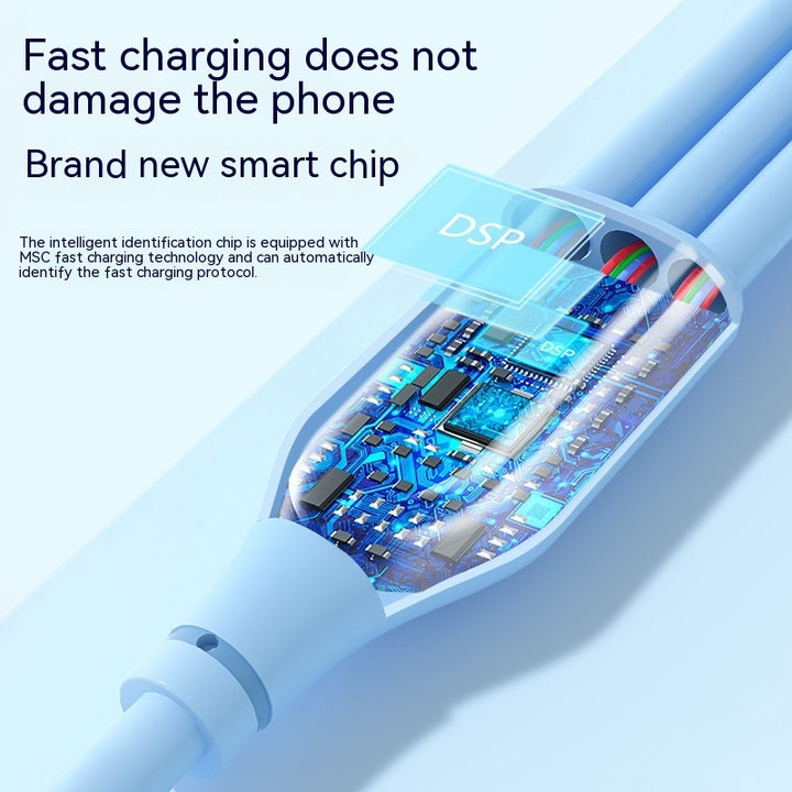 6A Super Fast Charge One-to-three Elbow Data Cable