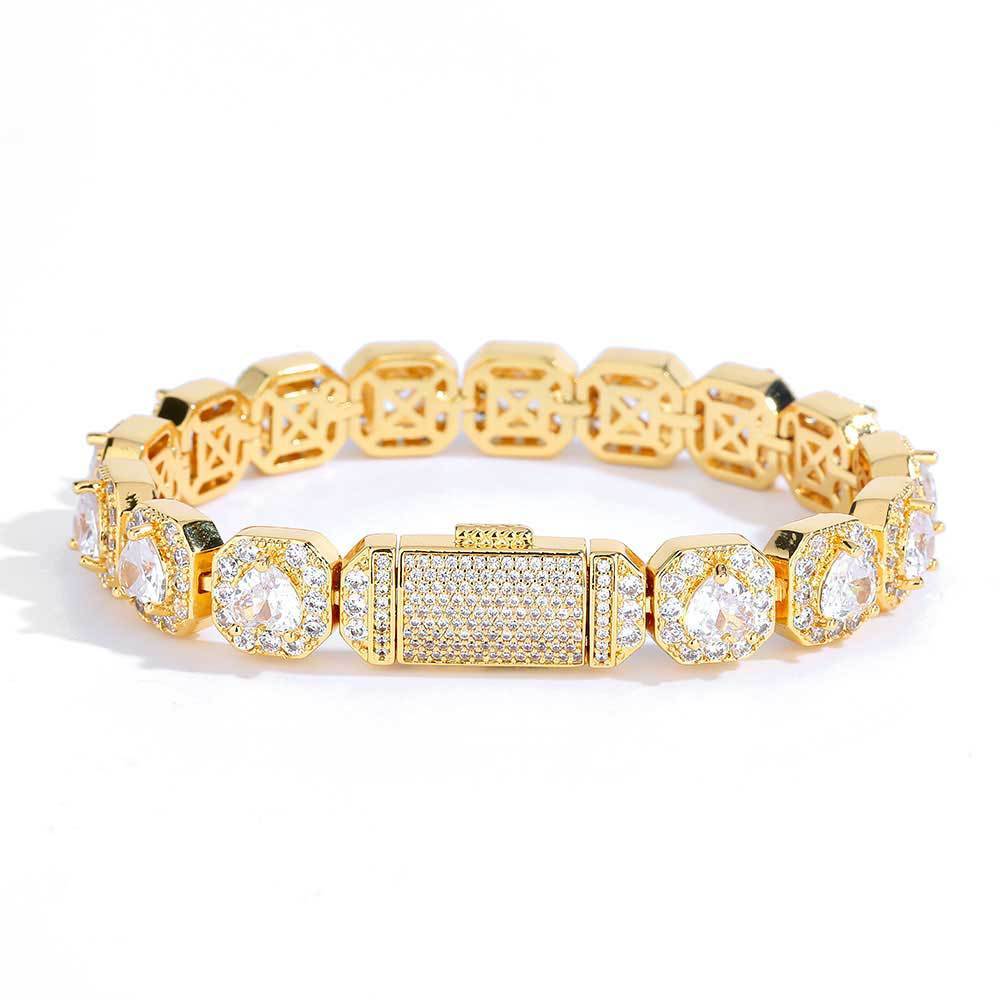 Personality Diamond Stud Hip Hop Men's Bracelet